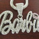 SILVER PINK NICKI MINAJ'S BARBIE PENDANT CHARM NECKLACE
