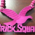 PINK BRICK SQUAD SOULJA BOY WOOD PENDANT PIECE NECKLACE NEW