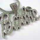 LARGE SILVER NICKI MINAJ'S BARBIE PENDANT CHARM NECKLACE
