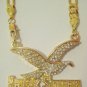 GOLD BRICK SQUAD PENDANT CHAIN CHARM NECKLACE ICED OUT