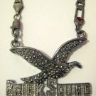 BLACK BRICK SQUAD PENDANT & CHAIN CHARM NECKLACE NEW