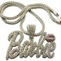SILVER DOUBLE DIAMOND BARBIE NICKI MINAJ'S BARBIE PENDANT CHARM NECKLACE DS1