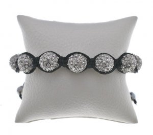 NEW SHAMBALLA SILVER 12MM CZ DIAMOND BALLS BRACELET MACRAME MB11RH