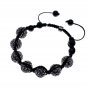 NEW SHAMBALLA HEMATITE 12MM BLACK DIAMOND BALLS BRACELET MACRAME MB11HE