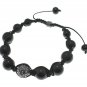 NEW SHAMBALLA BLACK 10MM CZ DIAMOND BALL BRACELET MACRAME FAUX ONYX MB18HE