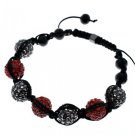 NEW SHAMBALLA BLACK 10MM CZ DIAMOND BALLS BRACELET MACRAME