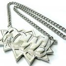 Silver POW Pendant Charm Necklace Chain Kanye West New