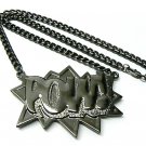 Black POW Pendant Charm Necklace Chain Kanye West New