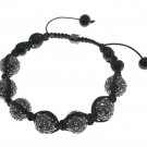 NEW SHAMBALLA SILVER 10MM CZ DIAMOND BALLS BRACELET MACRAME MB12RH