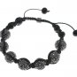 NEW SHAMBALLA SILVER 10MM CZ DIAMOND BALLS BRACELET MACRAME MB12RH