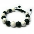 12mm Black White Marble Beads Shamballa Bracelet MB147