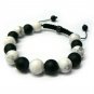 12mm Black White Marble Beads Shamballa Bracelet MB147