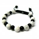 10mm Black White Marble Beads Shamballa Bracelet MB157