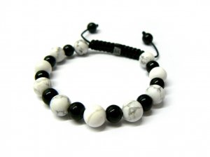10mm Black White Marble Beads Shamballa Bracelet MB157
