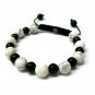 10mm Black White Marble Beads Shamballa Bracelet MB157