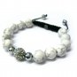 12mm Silver 1 Crystal Marble Beads Shamballa Bracelet MB154