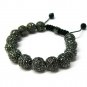 12mm Black 14 Diamond Crystals Shamballa Bracelet HB16HE