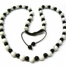 30 Inch Black White Marble Beads Shamballa Necklace MC163