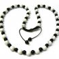 30 Inch Black White Marble Beads Shamballa Necklace MC163