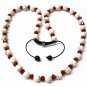 30" Red White Marble Beads Shamballa Necklace MC165