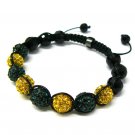 10mm 8 Green Yellow Diamonds Shamballa Bracelets MB25Y-GN