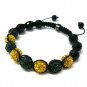 10mm 8 Green Yellow Diamonds Shamballa Bracelets MB25Y-GN