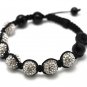 12mm 7 Silver Diamond Crystals Shamballa Bracelets HB106R