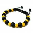 10mm Black Yellow Matte Beads Shamballa Bracelet MB232
