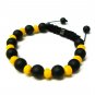 10mm Black Yellow Matte Beads Shamballa Bracelet MB232