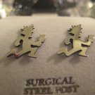ICP HATCHET MAN JUGGALO SILVER STAINLESS STEEL STUD EARRINGS JUGGALO HATCHETMAN