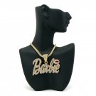 Nicki Minaj Barbie Necklace Pendant - Gold Pink MP680G
