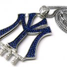 New York Entertainment NY ENT Silver Necklace Pendant P597R-BL