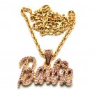 Nicki Minaj Barbie Small Necklace Pendant - Gold Pink MZ34G-PK
