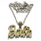Nicki Minaj Barbie Small Necklace Pendant - Silver Yellow MZ34R-Y