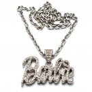 Nicki Minaj Barbie Small Necklace Pendant - Silver Clear MZ34R