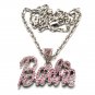 Nicki Minaj Barbie Small Necklace Pendant - Silver Pink MZ34R-PK