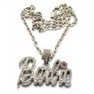 Nicki Minaj Barbie Small Necklace Pendant - Silver Pink MZ34R-1