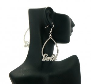 Nicki Minaj Barbie Pearldrop Hook Earrings - Silver Clear GE2R