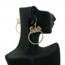 Nicki Minaj Barbie Round Hook Earrings - Gold Clear GE1G