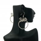 Nicki Minaj Barbie Round Hook Earrings - Silver Clear GE1R