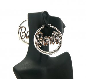 Nicki Minaj Barbie Round Pincatch Earrings - Silver ME1025R