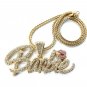 Nicki Minaj Barbie Necklace Pendant - Gold Clear Pink MP655G-1