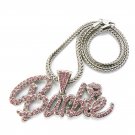 Nicki Minaj Barbie Necklace Pendant - Silver Pink MP655R-PK