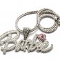 Nicki Minaj Barbie Necklace Pendant - Silver Clear Pink MP655R