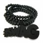 Black Wood SWAG Necklace Pendant Rosary Chain WJ84BK