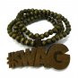 Brown Wood SWAG Necklace Pendant Rosary Chain WJ84BN