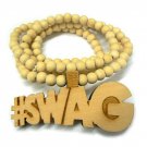 Natural Wood SWAG Necklace Pendant Rosary Chain WJ84NL