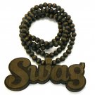 Brown Wood SWAG Necklace Pendant Chain WJ114BN