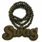 Brown Wood SWAG Necklace Pendant Chain WJ114BN