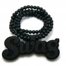 Black Wood SWAG Necklace Pendant Chain WJ114BK